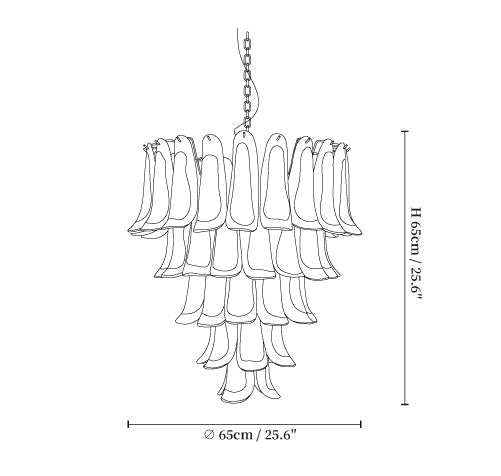 Wave Yellow Glass Chandelier