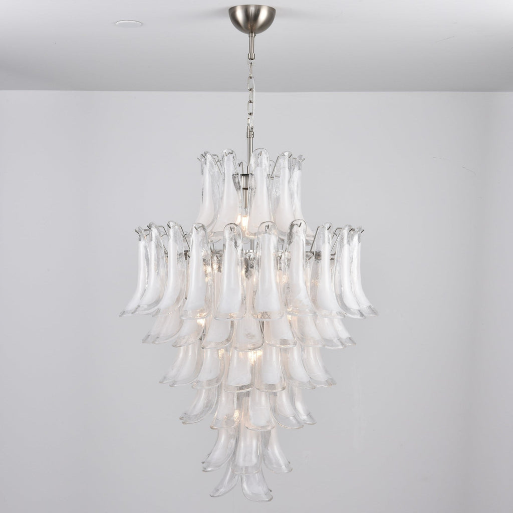 White Cloud Glass Petals Chandelier