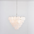 White Murano Disc Chandelier