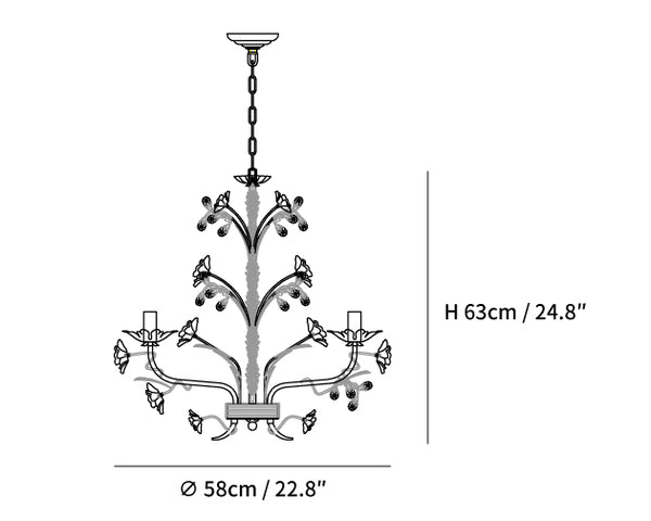 White Rose Crystal Chandelier
