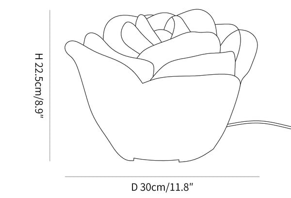 White Rose Shaped LED Table Lamp