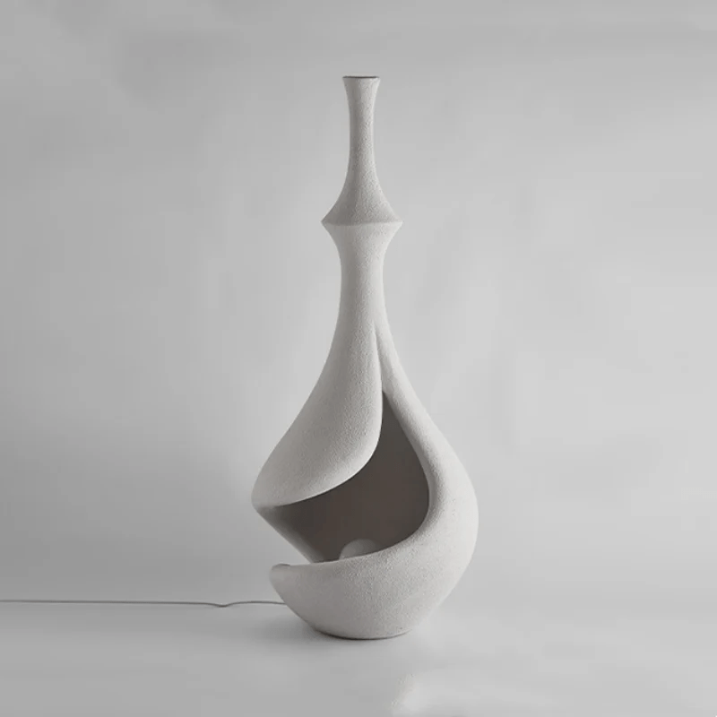 White Sere Vase Floor Lamp