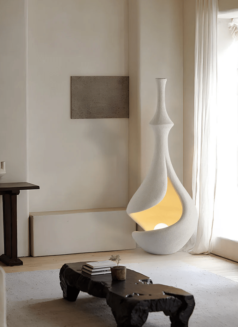 White Sere Vase Floor Lamp