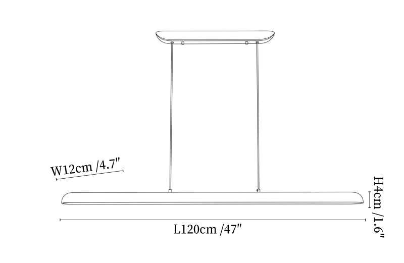 Wide Wood Linear Pendant Light