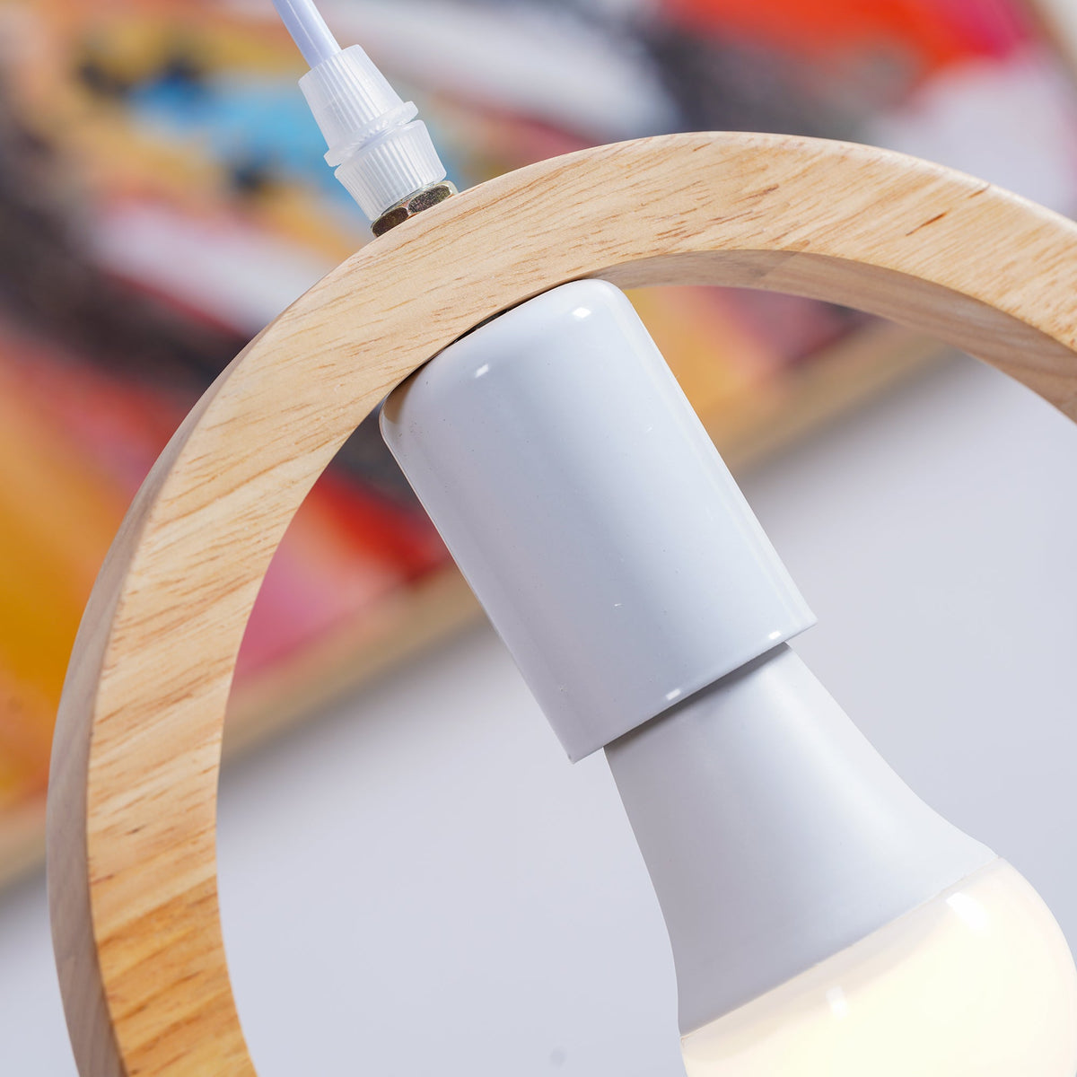 Wood Bird Resin Pendant Light