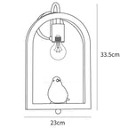 Wood Bird Resin Wall Light