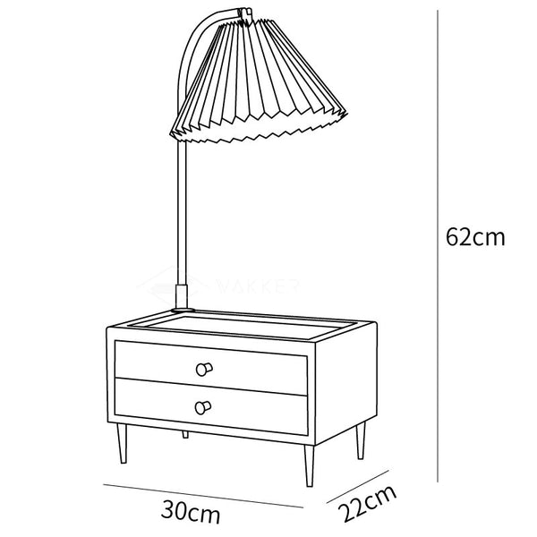 Wood Drawer Table Lamp