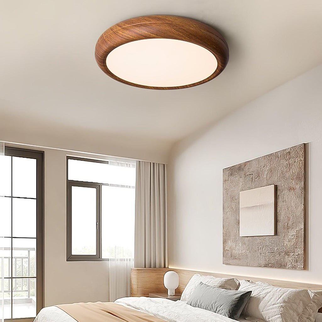 Wood Grain Round Ceiling Lamp