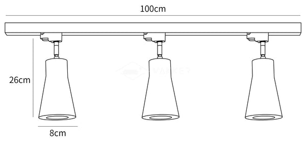Wood Track Ceiling Lamp