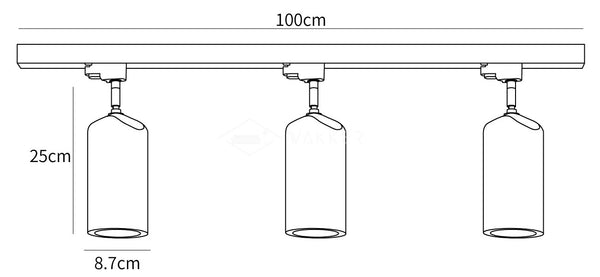 Wood Track Ceiling Lamp