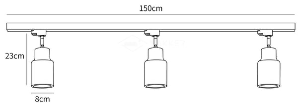 Wood Track Ceiling Lamp