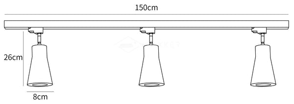Wood Track Ceiling Lamp