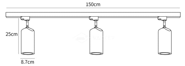 Wood Track Ceiling Lamp