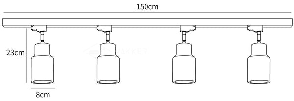 Wood Track Ceiling Lamp
