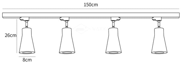 Wood Track Ceiling Lamp
