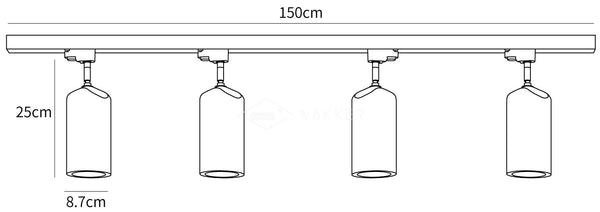 Wood Track Ceiling Lamp