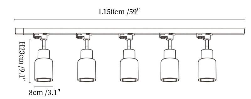 Wood Track Ceiling Lamp
