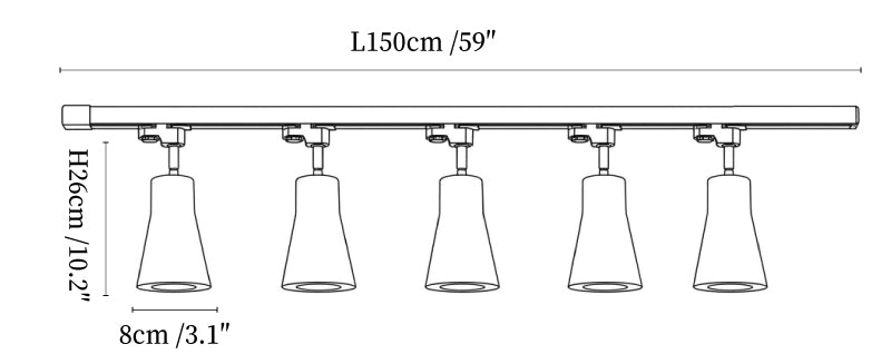 Wood Track Ceiling Lamp