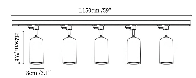 Wood Track Ceiling Lamp