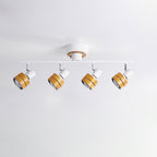 Wooden Adjustable Spot Ceiling Lamp