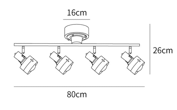 Wooden Adjustable Spot Ceiling Lamp