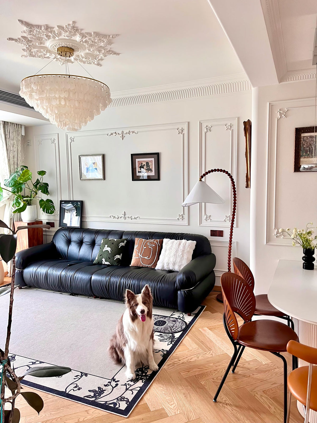 Wooden Bead Floor Lamp
