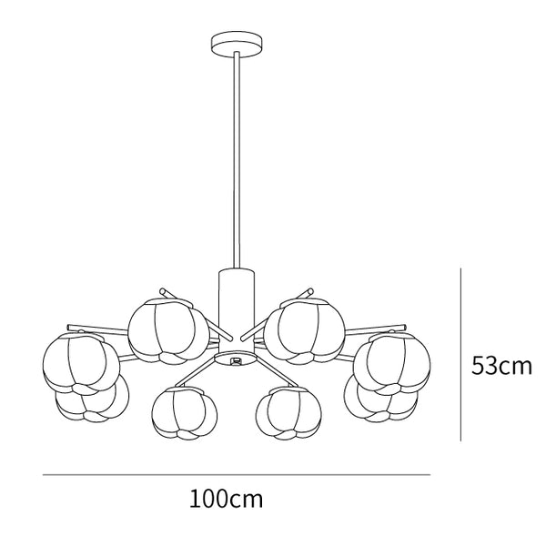 Wooden Cotton Balls Chandelier