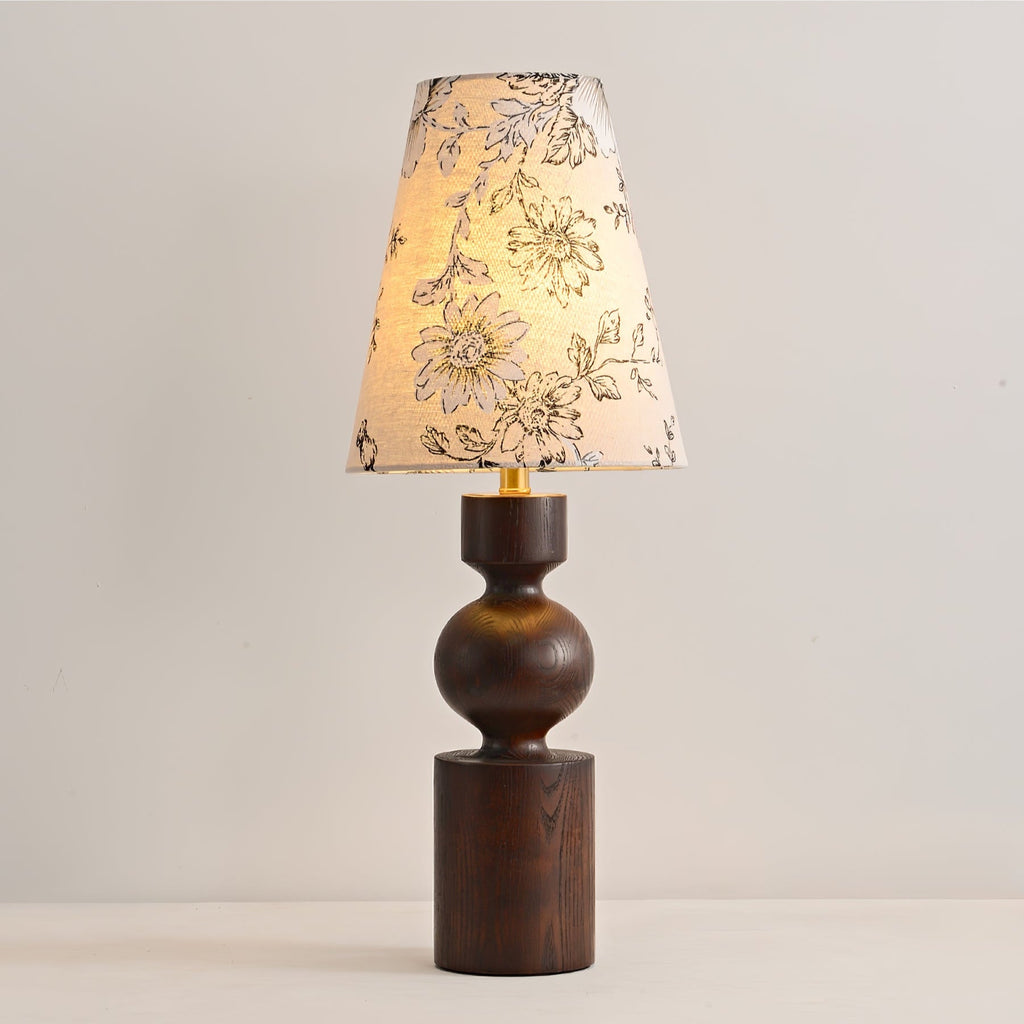Wooden Flower Pattern Table Lamp
