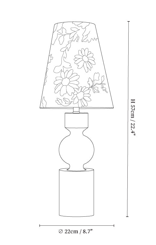 Wooden Flower Pattern Table Lamp