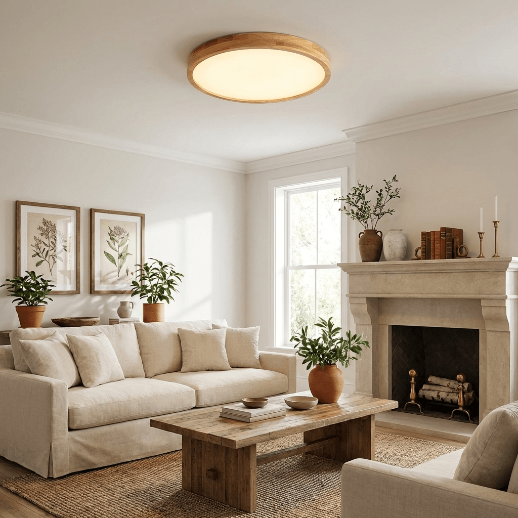 Wooden Geometric Ceiling Light