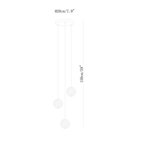 Wooden Orb Sphere Cluster Pendant Light