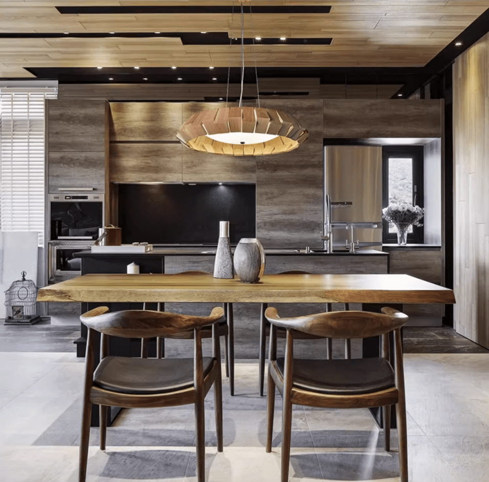 Wooden Patchwork Ring Chandelier