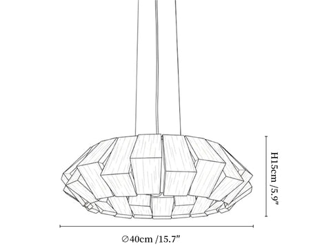 Wooden Patchwork Ring Chandelier