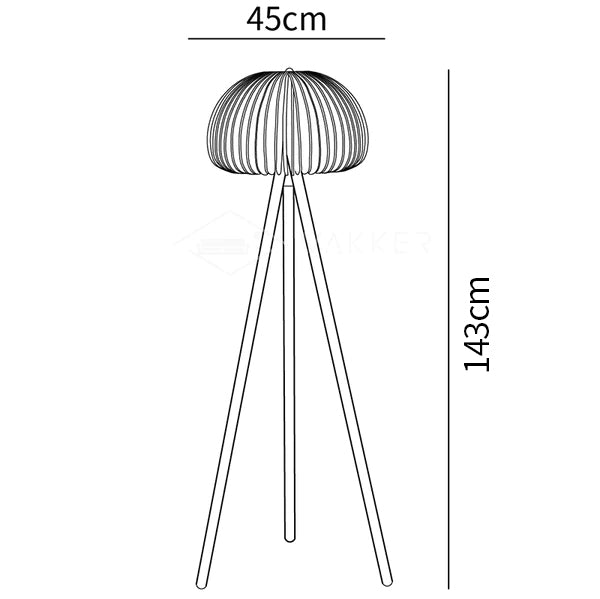 Wooden Pumpkin Floor Lamp