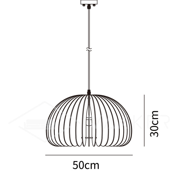 Wooden Pumpkin Pendant Lamp