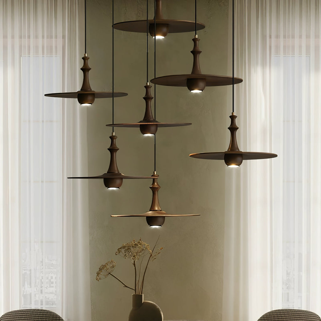 Wooden Spin Pendant Light