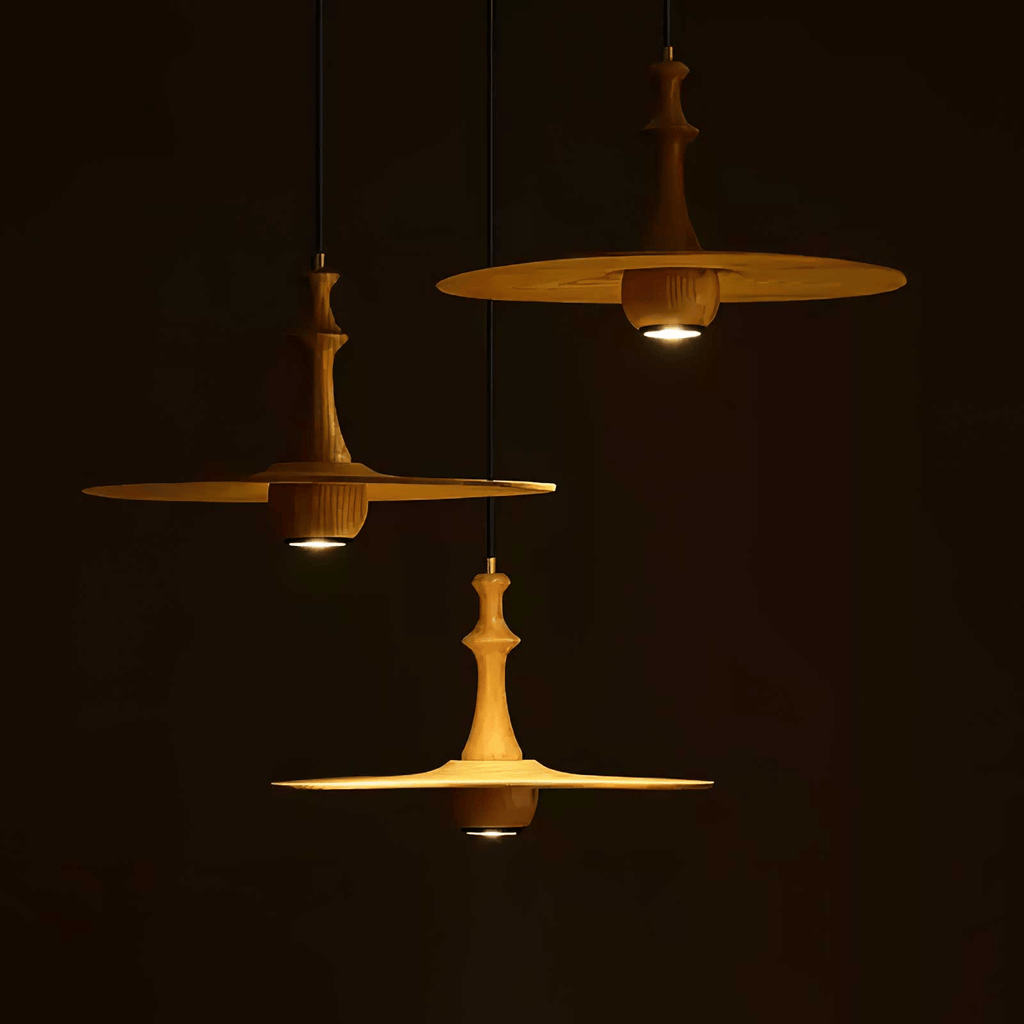 Wooden Spin Pendant Light