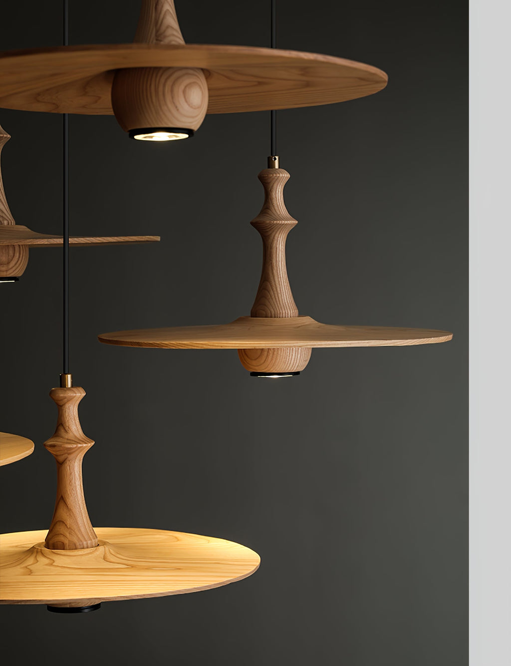 Wooden Spin Pendant Light