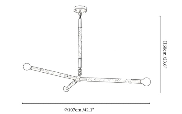 Wrapped Linear Chandelier