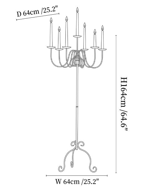 Wrought Iron Floor Candelabra