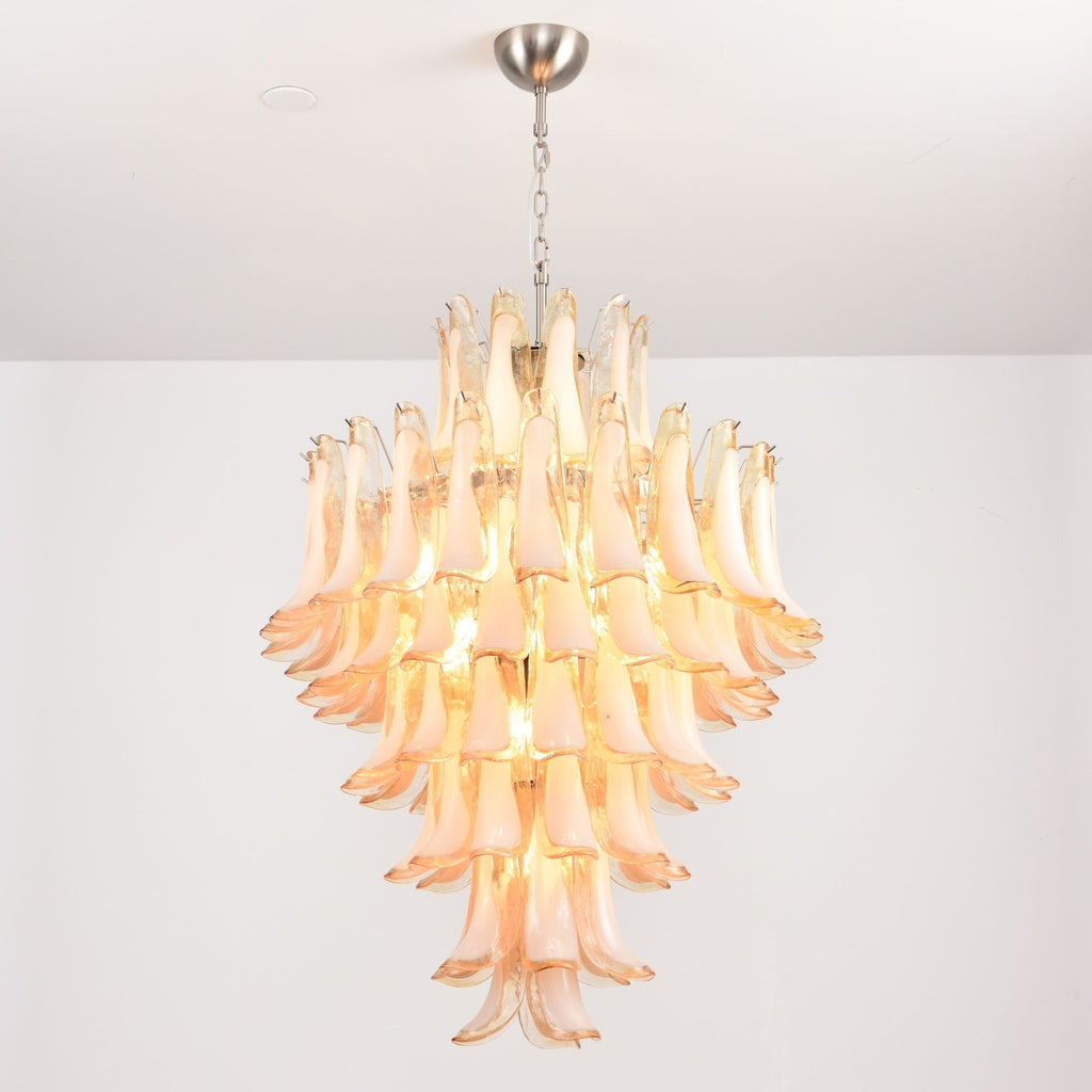 Amber Cloud Murano Glass Petals Chandelier