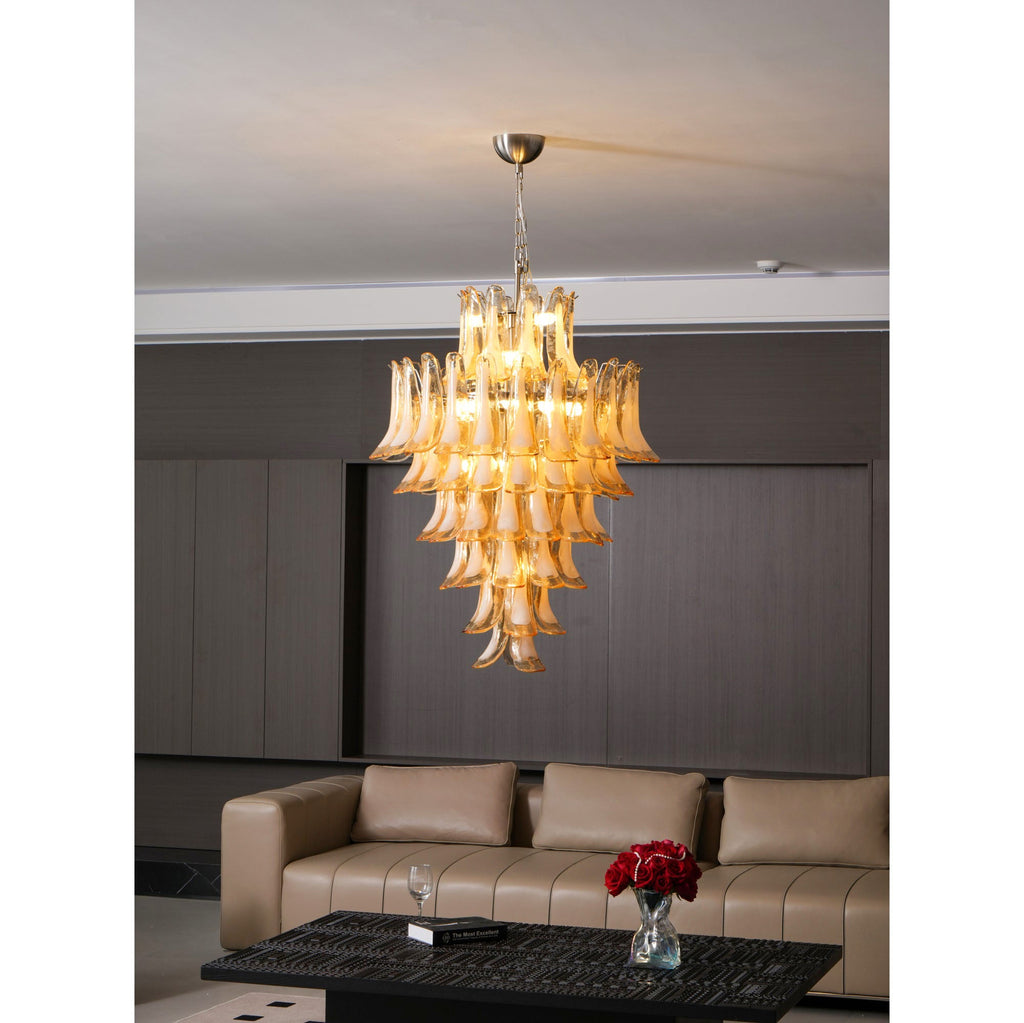 Yellow Murano Glass Petals Chandelier