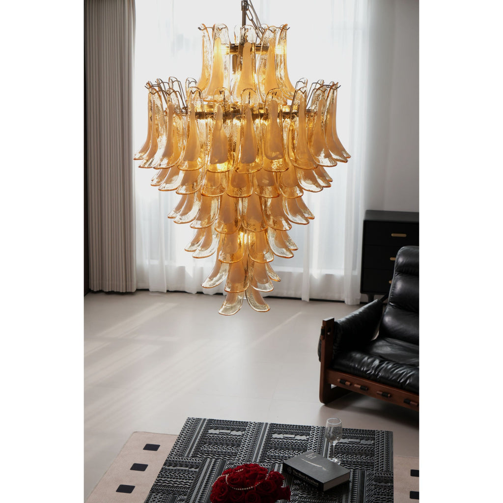 Yellow Murano Glass Petals Chandelier