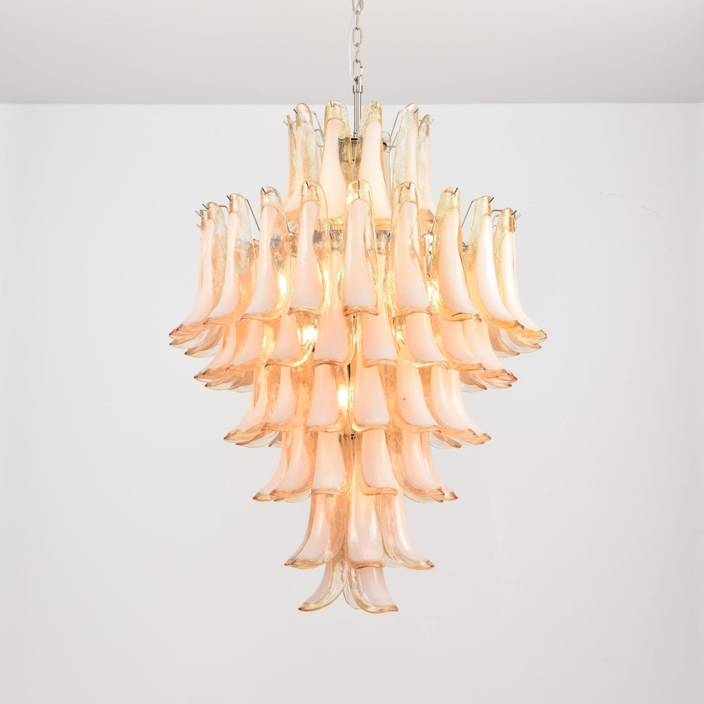 Amber Cloud Murano Glass Petals Chandelier