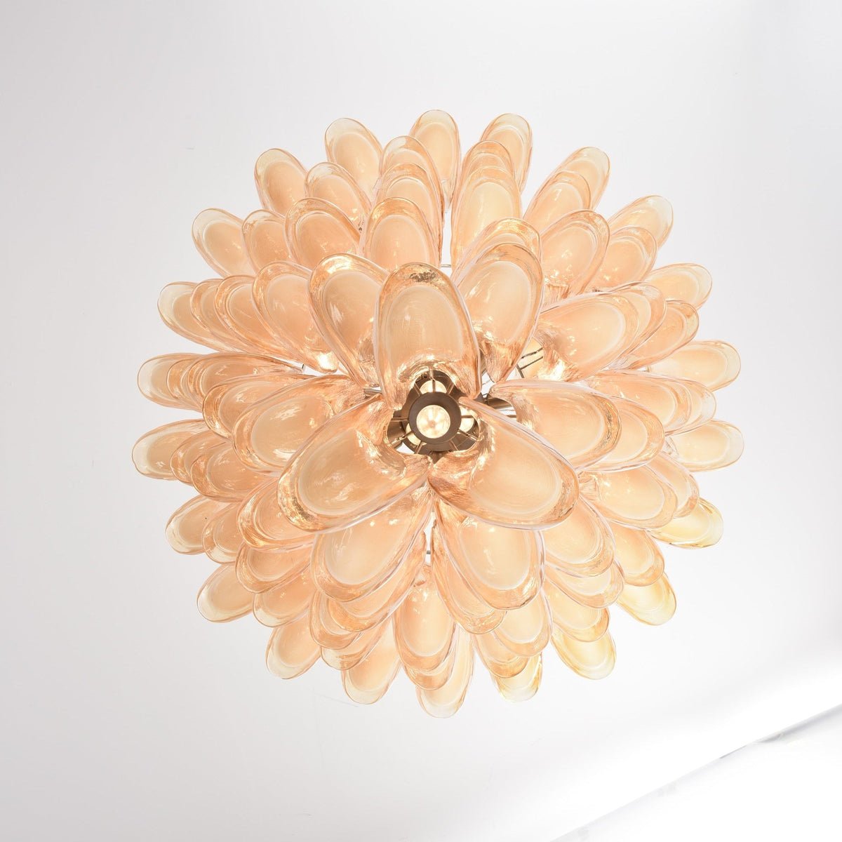 Amber Cloud Murano Glass Petals Chandelier