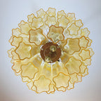 Yellow Murano Glass Tube Chandelier