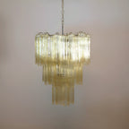 Yellow Murano Glass Tube Chandelier