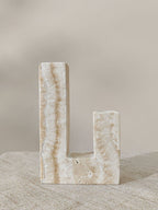 Yellow Travertine Candle Holder