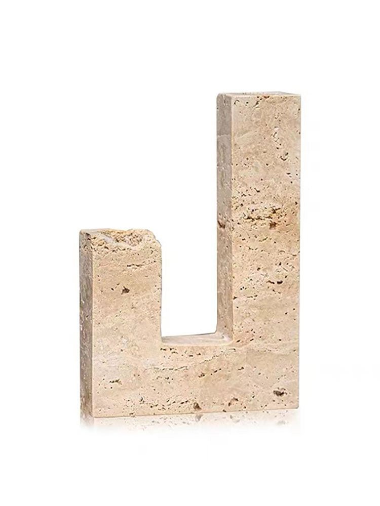 Yellow Travertine Candle Holder