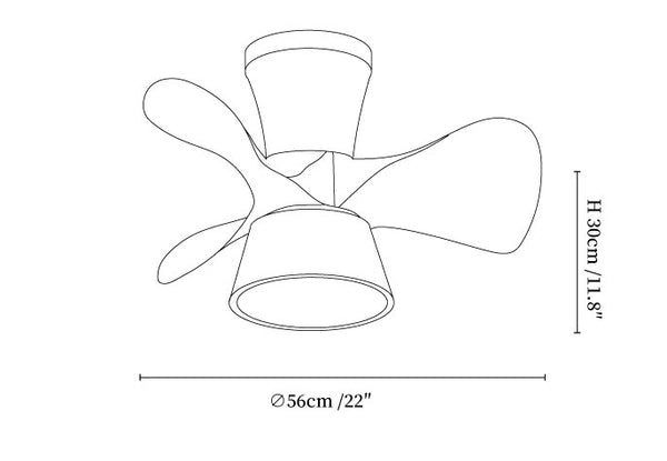 Zephyr Curve Ceiling Fan Light